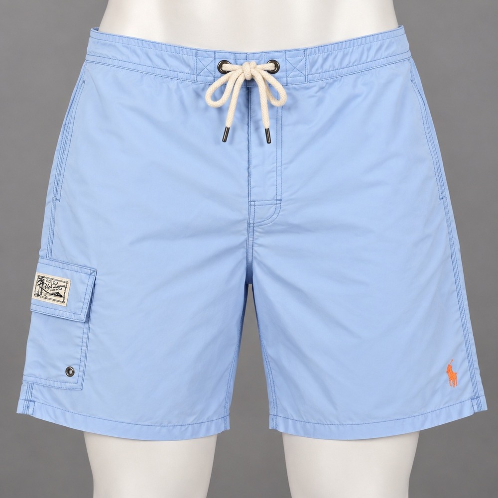 Polo Ralph Lauren Swim Trunks Men 2XB Blue New Traveler Cargo Shorts Pony Logo